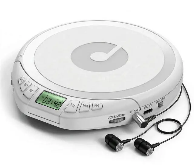 Main image of H-01 Portable CD Player with Earphones,Personal CD Discman Player for Home Car with Anti-Skip Shockproof Protection, Small CD Player with LCD Display for Music Lovers