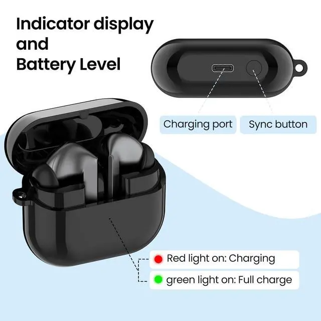 Alt view image 2 of 7 - Charging Case for Samsung Galaxy Buds 3 Pro SM-R630 Replacement Charger Case Dock Cradle with USB C Cable Cord Station for Galaxy Buds 3 Pro Earbuds Accessories (Black)