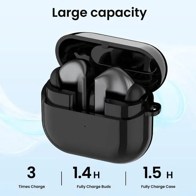 Alt view image 3 of 7 - Charging Case for Samsung Galaxy Buds 3 Pro SM-R630 Replacement Charger Case Dock Cradle with USB C Cable Cord Station for Galaxy Buds 3 Pro Earbuds Accessories (Black)