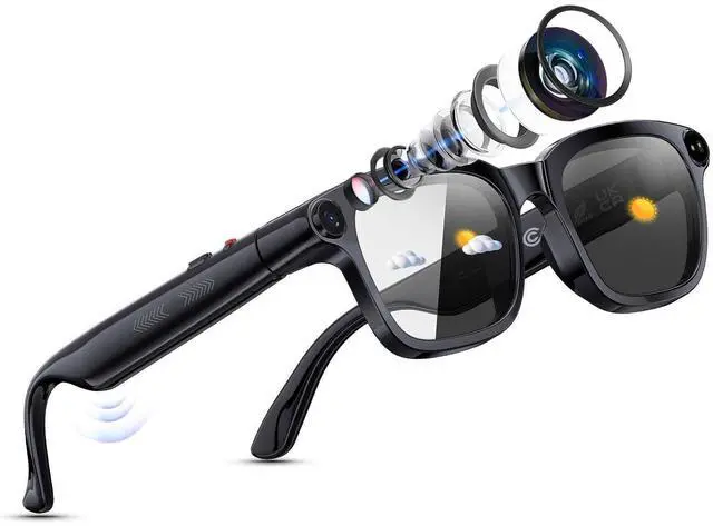 Main image of AI Smart Glasses with 13MP Camera, Bluetooth Audio, Voice Control and Real-Time Translation, Open-Ear Smart Eyewear for Travel, Work and Daily Use