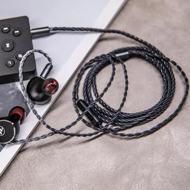 Alt view image 7 of 7 - Tripowin Grace Silver-Plated OFC in Ear Earphone Cable w/Mic | 1.25m Length, 3.5mm Audio Plug for Audiophile Replacement Cable, 2Pin