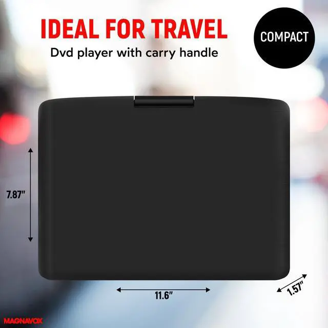 Alt view image 4 of 7 - MTFT754 Portable 11.6 Inch TFT Swivel Screen DVD/CD Player in Black | Rechargeable Battery | Swivel Screen Design | Great for Road Trips | Headphone Jack