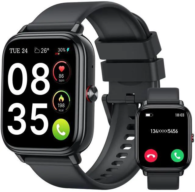 Main image of Smart Watch for Men Women (Answer/Make Calls),1.83" HD Touchscreen Fitness Tracker, 480Hrs Playtime,112+ Sports Modes,Fitness &Tracker,Health,Sleep,Fitness Watch for Android/iOS,IP68 Waterproof,Black