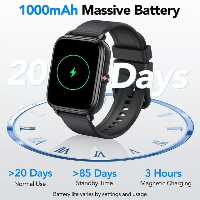 Alt view image 2 of 6 - Smart Watch for Men Women (Answer/Make Calls),1.83" HD Touchscreen Fitness Tracker, 480Hrs Playtime,112+ Sports Modes,Fitness &Tracker,Health,Sleep,Fitness Watch for Android/iOS,IP68 Waterproof,Black