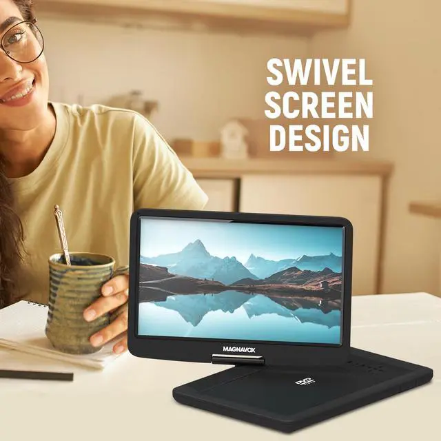 Alt view image 7 of 7 - MTFT754 Portable 11.6 Inch TFT Swivel Screen DVD/CD Player in Black | Rechargeable Battery | Swivel Screen Design | Great for Road Trips | Headphone Jack