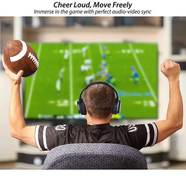 Alt view image 7 of 7 - Wireless Headphones for TV, with 2.4G Transmitter, Optical & 3.5mm Input | Headphones TV for Seniors, Easy Setup, Plug & Play, 100ft Range, 48H Playtime, No Delay, Ideal Gift for Parents and Elderly