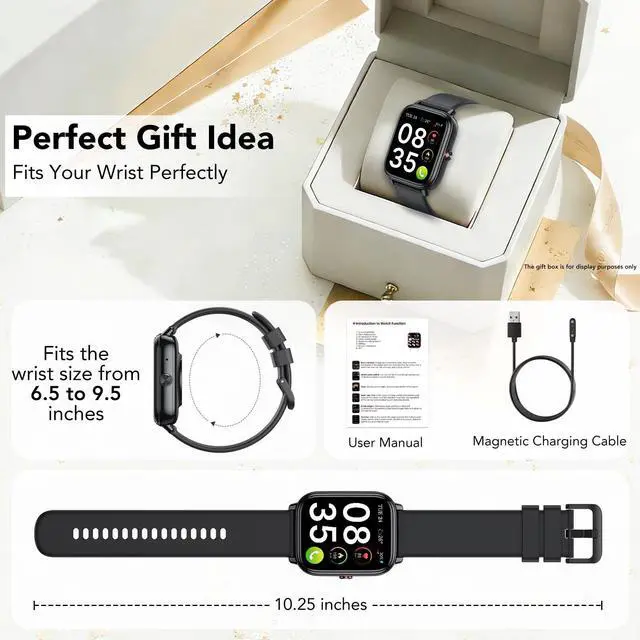 Alt view image 6 of 6 - Smart Watch for Men Women (Answer/Make Calls),1.83" HD Touchscreen Fitness Tracker, 480Hrs Playtime,112+ Sports Modes,Fitness &Tracker,Health,Sleep,Fitness Watch for Android/iOS,IP68 Waterproof,Black