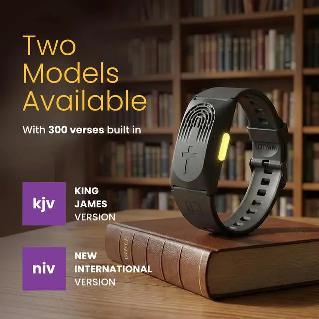 Alt view image 6 of 7 - Audio Bible Watch with 300+ KJV Verses, WWJD Wearable Scripture Speaker Bracelet, Rechargeable Christian Bible Wristband, Faith Based Gift for Men & Women, Black