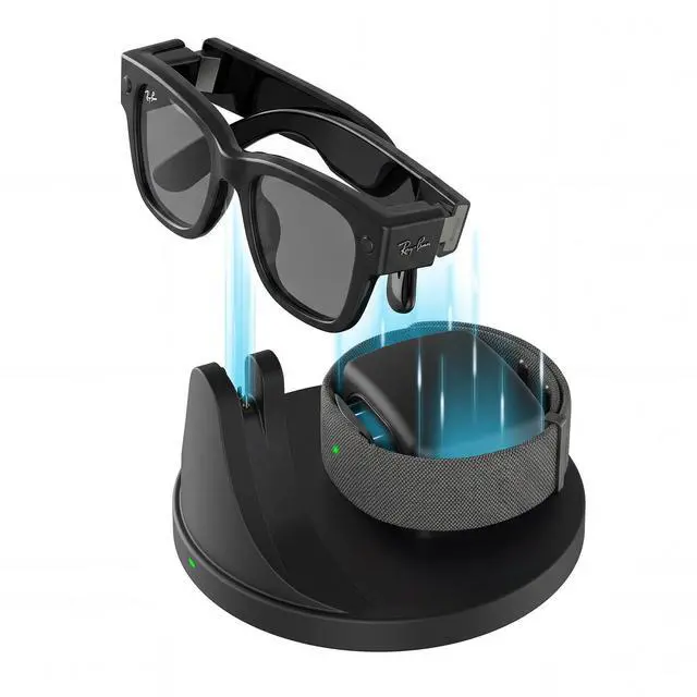 Main image of 2-in-1 Charging Dock Compatible with Ray Ban Meta Display Smart Glasses & Neural Band, Magnetic Fast Charger for RayBan Meta Display Glasses Accessories