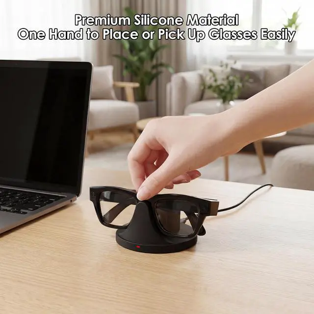 Alt view image 4 of 7 - 2-in-1 Charging Dock Compatible with Ray Ban Meta Display Smart Glasses & Neural Band, Magnetic Fast Charger for RayBan Meta Display Glasses Accessories