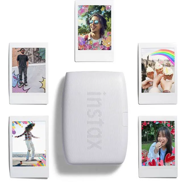 Alt view image 4 of 5 - Bundle with Compatible Fuji Mini Link 3 Smartphone Printer Clay White + Fuji Film Value Pack 20 Sheets Accessories Bundle with Album + 5 Plastic Desk Frames + Paper & Sticker Frames (Clay White)