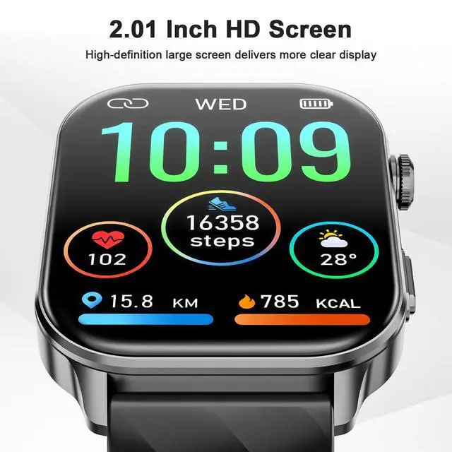 Alt view image 6 of 7 - Smart Watch for Men, GPS, 2.01" HD Fitness Watch Black | Answer/Make Calls, for Android & iPhone, Heart Rate/Sleep/Sports Monitor Smartwatch, 1 ATM Waterproof