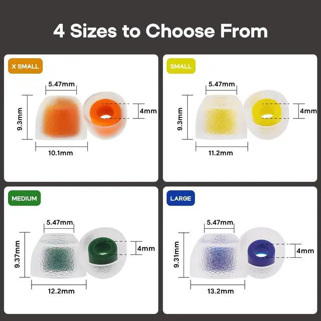 Alt view image 6 of 7 - Tangzu Tang Sancai Noble Earbud Tips,Stainless Steel IEM Ear Plugs | Replaceable Liquid Silicone Eartips,4 Pairs for in Ear Earphones, XS/S/M/L- Each Size