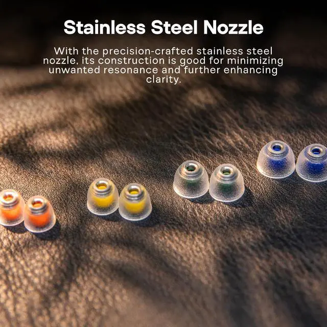 Alt view image 7 of 7 - Tangzu Tang Sancai Noble Earbud Tips,Stainless Steel IEM Ear Plugs | Replaceable Liquid Silicone Eartips,4 Pairs for in Ear Earphones, XS/S/M/L- Each Size