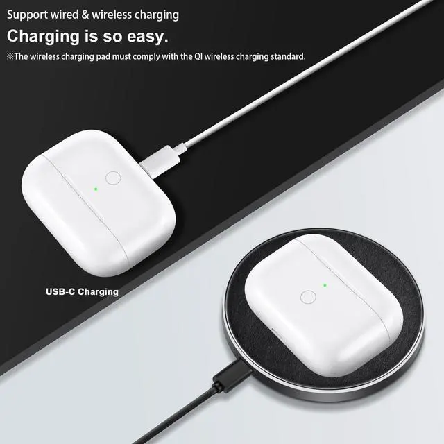 Alt view image 3 of 7 - Wireless Charging Case Compatible with AirPod Pro 3, Air Pod Pro 3rd Generation Charger Case Replacement with Bluetooth Pairing Function, No Earbuds,White