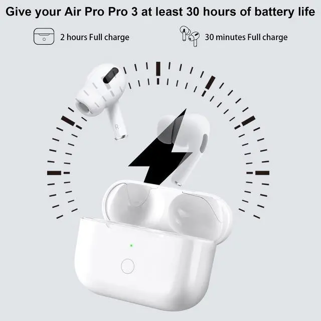 Alt view image 4 of 7 - Wireless Charging Case Compatible with AirPod Pro 3, Air Pod Pro 3rd Generation Charger Case Replacement with Bluetooth Pairing Function, No Earbuds,White