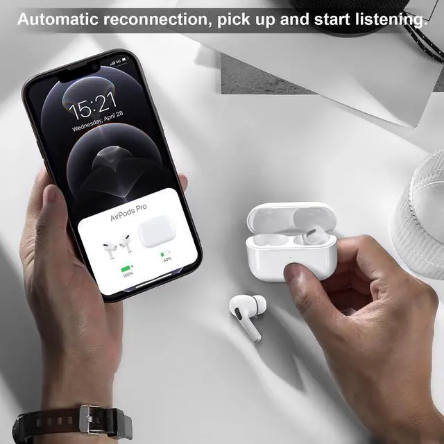 Alt view image 5 of 7 - Wireless Charging Case Compatible with AirPod Pro 3, Air Pod Pro 3rd Generation Charger Case Replacement with Bluetooth Pairing Function, No Earbuds,White