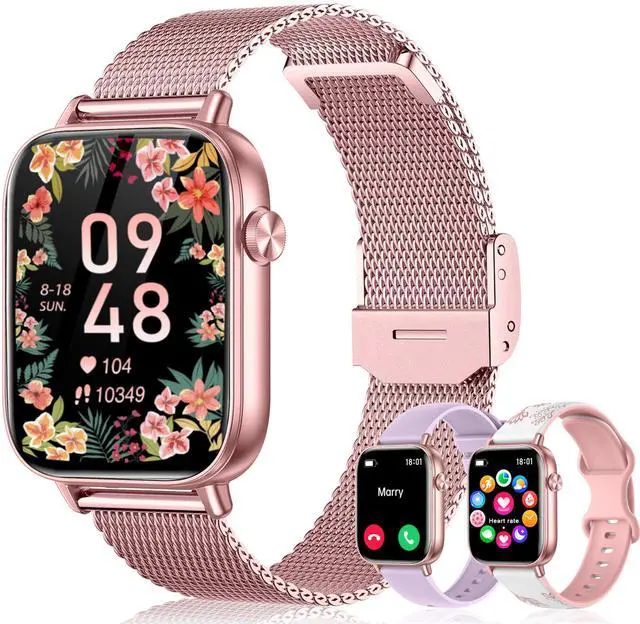 Main image of Smart Watch for Women 1.83" HD Bluetooth Call Step Fitness Tracker 3 Bands | Compatible Android & iPhone Phones Smartwatch with Heart Rate/SpO2/Sleep Monitor, Waterproof 120+ Sports Modes, Purple