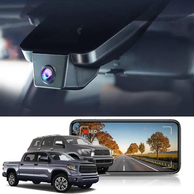 Main image of 4K Dash Cam Suitable for Toyota Tundra 2017-2021 & Sequoia 2017-2022 Limited SR5 Platinum TRD Pro, Integrated OEM Look, High Definition 2160P Video WiFi, G-Sensor, Loop Recording, 64GB Card