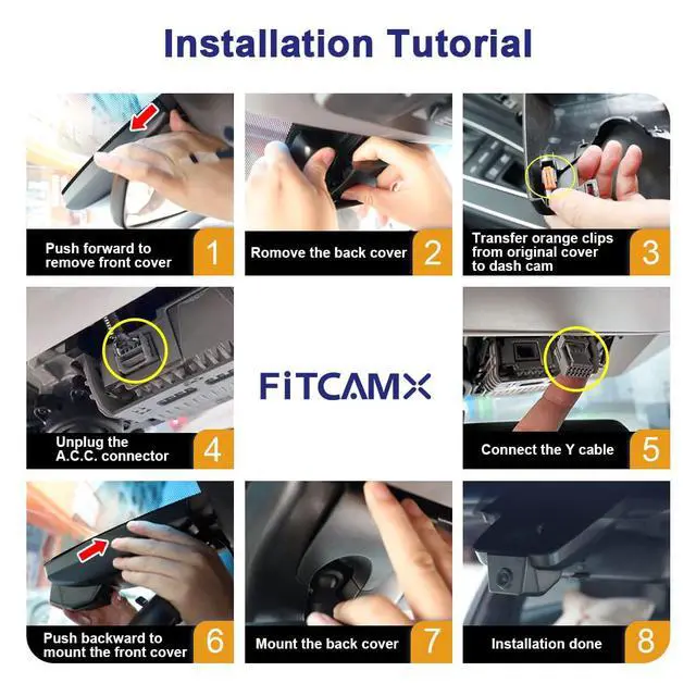 Alt view image 6 of 7 - 4K Dash Cam Suitable for Toyota Tundra 2017-2021 & Sequoia 2017-2022 Limited SR5 Platinum TRD Pro, Integrated OEM Look, High Definition 2160P Video WiFi, G-Sensor, Loop Recording, 64GB Card