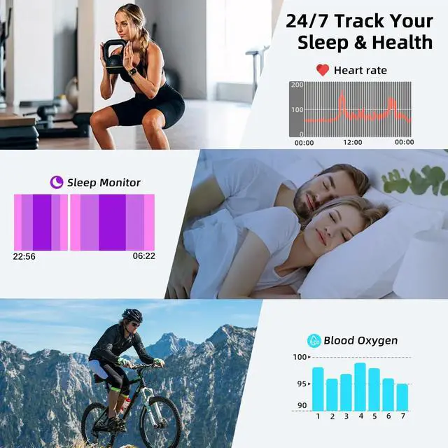 Alt view image 4 of 7 - Smart Watch For Women Android/iPhone: Fitness Trackers Smartwatch 1.85" Bluetooth Calls Answer/Make IP68 Waterproof Womens Watches Activity Pedometer Heart Rate Monitor 130+ Sports Model 3 Bands
