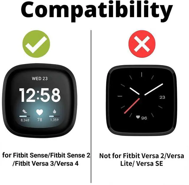 Alt view image 4 of 6 - Compatible with Fitbit Versa 4/Versa 3/Sense 2/Sense Band for Women, Slim & Thin Leather Straps Bracelet Wristband for Fitbit Versa 4/ Fitbit Sense Smartwatch, Black
