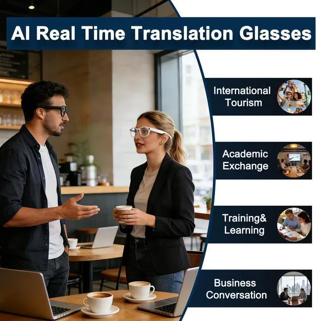 Alt view image 2 of 7 - AI Smart Glasses with Camera: POV Video Recording & Bluetooth Audio | AI object recognition & translation, photochromic lenses, 290mAh battery