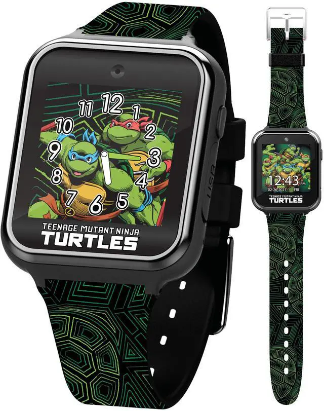Main image of Teenage Mutant Ninja Turtles Kids Smart Watch with Selfie Camera, Video Recorder, Games, Stopwatch, Alarm, Calculator, and Calorie Counter Fits Wrists 5.5" to 8"