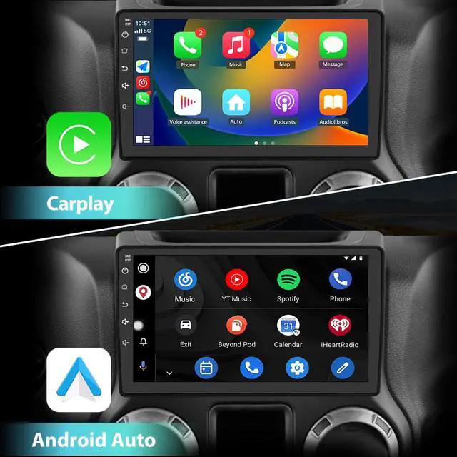 Alt view image 2 of 6 - Car Radio Stereo Upgrade for Dodge RAM 1500 2500 3500 2009 2010 2011 2012,Plug and Play Head Unit with CarPlay Android Auto 4Core 64GB