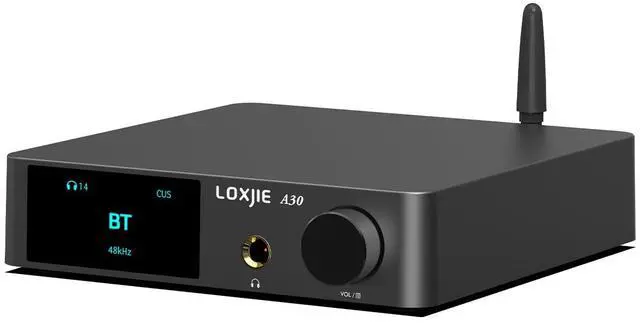 Main image of A30 Desktop Stereo HiFi Audio Power Amplifier & Headphone Amplifier, Infineon's MA12070 Chip Class D Amp, ES9023 DAC Chip, USB/Optical/Coaxial/RCA/Bluetooth 5.0 Input (with Remote Control)