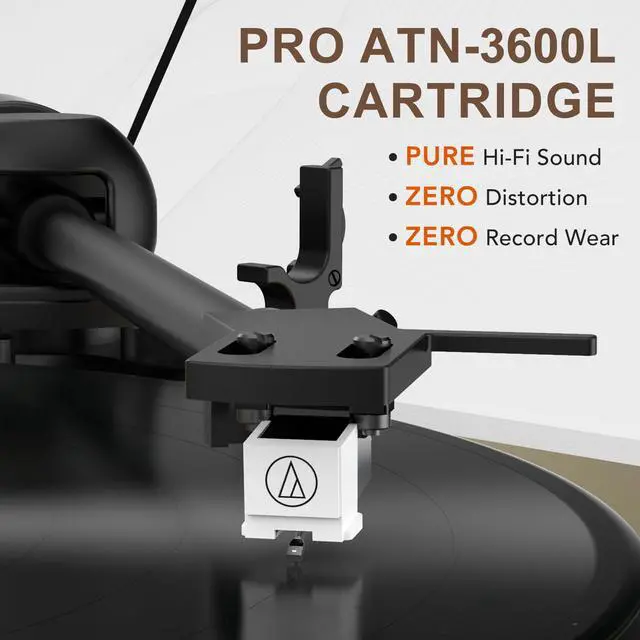 Alt view image 2 of 7 - ® Record Player Turntable Wireless in & Output, High Fidelity Vinyl Player with Adjustable Counterweight & Anti-Skip, Built-in Phono Preamp, AT-3600L Cartridge for Music Lovers, 33/45 RPM