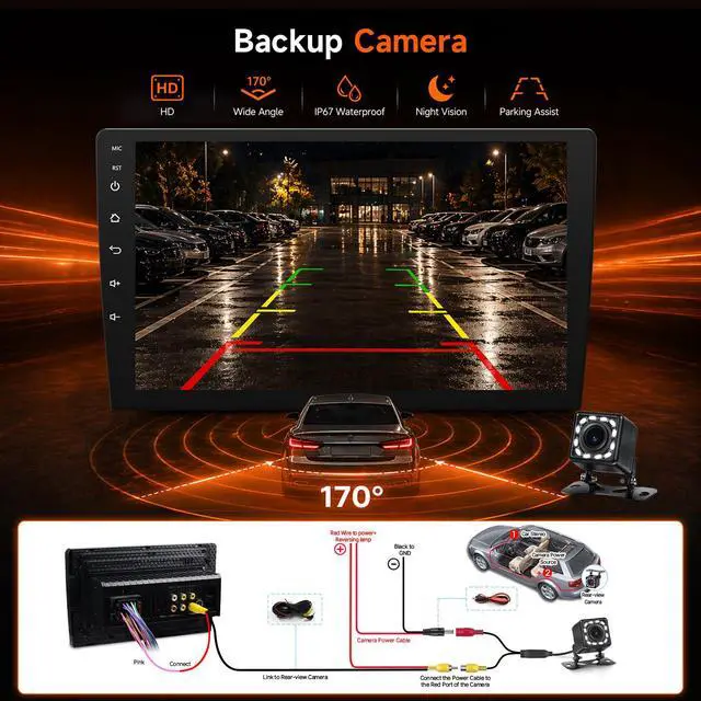 Alt view image 6 of 7 - 9 Inch Linux Car Radio for Toyota Corolla 2003-2008 Carplay Stereo | Upgraded Fast Boot Screen(Non J.B.L Version), 9" IPS Touchscreen Head Unit with Carplay Android Auto Bluetooth FM AM + Camera