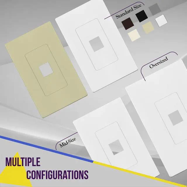 Alt view image 7 of 7 - 3 Port Keystone Jack RJ45 Screwless Wall Plate, Cat7 Cat6 Cat5 Compatible, Size 1-Gang 4.69" x 2.93", Ports 0.60" x 0.50", Polycarbonate Thermoplastic, SI8873-10PCS, Glossy, White (10 Pack)