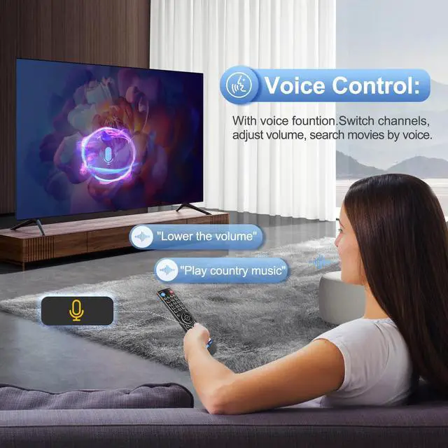 Alt view image 3 of 7 - Backlight Voice Remote Control Replacement Compatible for vSeeBox V5 Pro,3 Pro, V3 Plus