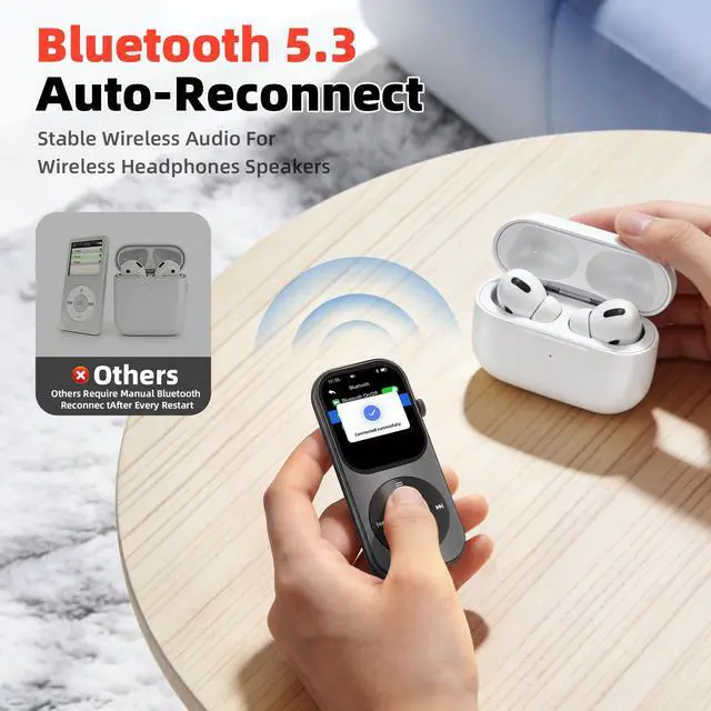 Alt view image 6 of 7 - 128GB MP3 Player with Bluetooth 5.3, Music Player with Built-in HD Speaker, MP3 Music Player 2.01-inch Touchscreen & Touch Rotation Physical Buttons Support Pictures, E-Books, Calculator