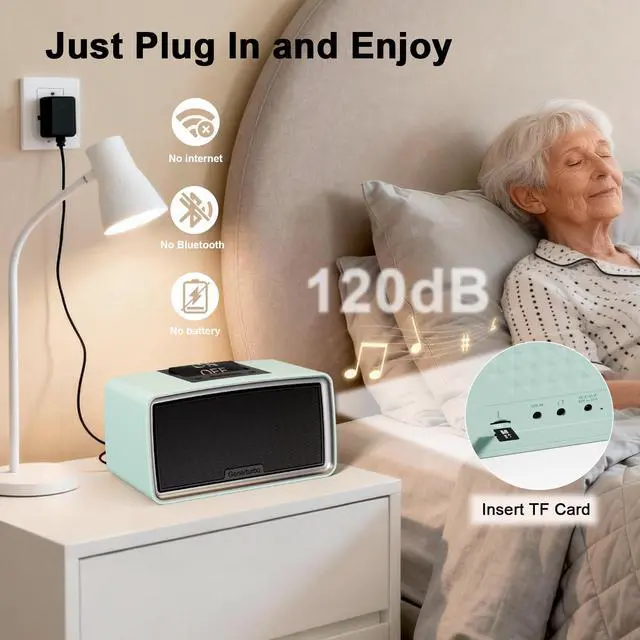 Alt view image 3 of 7 - Simple Music Player for Seniors, MP3 Player with 32GB TF Card, Blue | Music Box with Adjustable Volume & One-Touch Play for Elderly, Dementia, Alzheimer's & Visually Impaired, Playback Memory