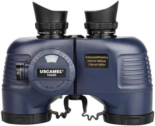 Main image of Marine Binoculars 10x50 Waterproof with Compass Rangefinder BAK4 for Adults | BAK4 FMC Optics for Clear Views, Built-in Compass and Rangefinder, Waterproof Perfect for Boating Sailing Fishing Hunting