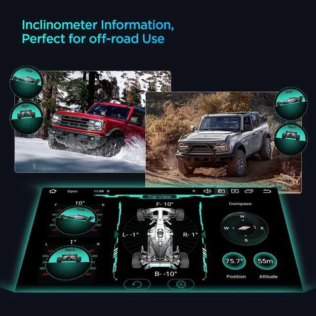 Alt view image 6 of 7 - 9 Android Car Stereo for Jeep Renegade 2015-2020, Octa Core, 6+128G | QLED Touch Screen Android 14 Head Unit, Wireless CarPlay/Android Auto, GPS Navigation, Bluetooth, DSP, 4G, Gyro Sensor