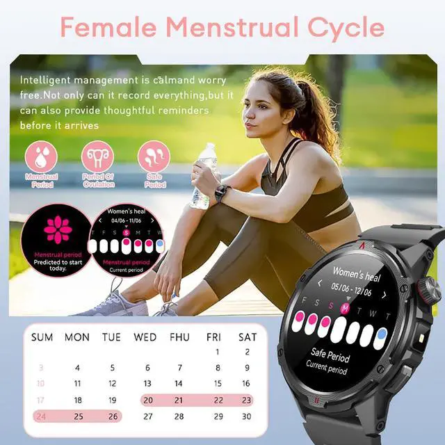 Alt view image 7 of 7 - 1.43 AMOLED Smart Watch, 1ATM Waterproof Military Fitness Tracker | AOD Display Bluetooth Call Compass AGPS, Heart Rate SPO2 Sleep Monitor for Men