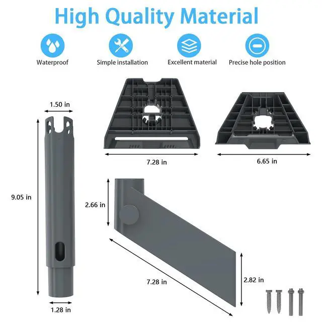 Alt view image 3 of 7 - 360°Adjustable Starlink Short Wall Mount,Compatible with Starlink Gen 3/Mini/Mini X/Standard 4/4X Pole Mounting Kit Accessories,for Pole,Roof, Wall Mount Internet Kit Satellite (Grey)