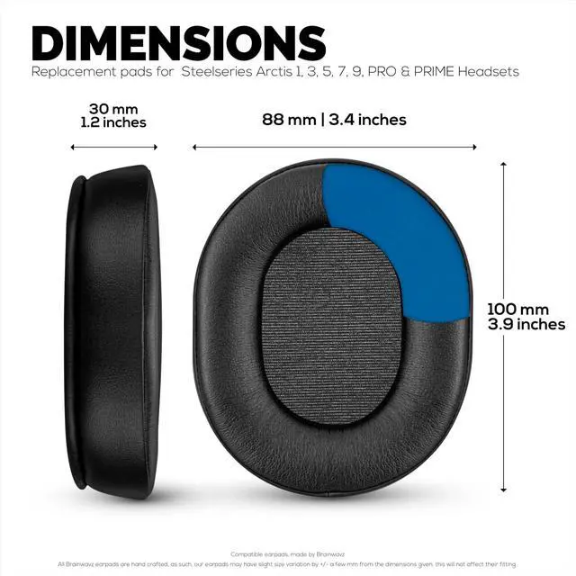 Alt view image 4 of 7 - Gaming Gel Earpads for SteelSeries Arctis 1, Arctis 3, Arctis 5, Arctis 7, Arctis 9X, Arctis Pro & Arctis Prime Headset Headphone Earpads, Memory Foam & PU Leather (Black)