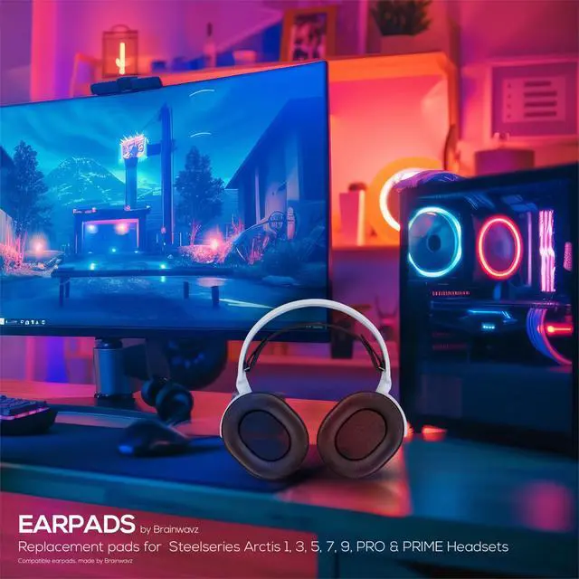 Alt view image 7 of 7 - Gaming Gel Earpads for SteelSeries Arctis 1, Arctis 3, Arctis 5, Arctis 7, Arctis 9X, Arctis Pro & Arctis Prime Headset Headphone Earpads, Memory Foam & PU Leather (Black)
