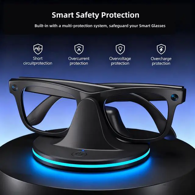Alt view image 2 of 4 - Charger for RayBan Meta Glasses, 7-Color Breathing Light Charging Station Compatible with Ray-Ban Meta Smart Glasses Wayfarer, Headliner, Skyler, Oakley HSTN, Storage Stand & Display Stand
