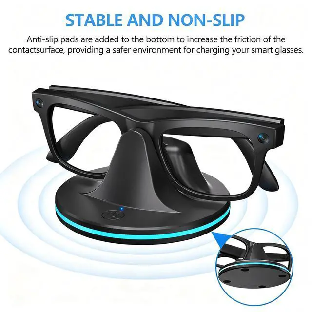 Alt view image 4 of 4 - Charger for RayBan Meta Glasses, 7-Color Breathing Light Charging Station Compatible with Ray-Ban Meta Smart Glasses Wayfarer, Headliner, Skyler, Oakley HSTN, Storage Stand & Display Stand