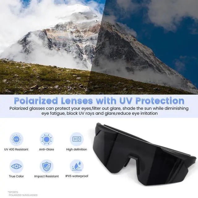 Alt view image 3 of 6 - Polarized Bluetooth Sunglasses for Men,Sport Smart Glasses for Women with Open Ear Music Speakers,Built-in Mic,UV Protection Running Baseball Sunglasses, Cycling Glasses(Black)