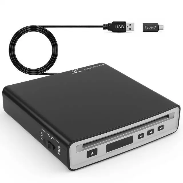 Main image of Portable External Bluetooth CD Player for Car | Supports Type-C/USB Connections | Compatible Laptop, MacBook,TV, Bluetooth Speaker Android 4.4 and Above Navigation | High-Fidelity Sound Quality