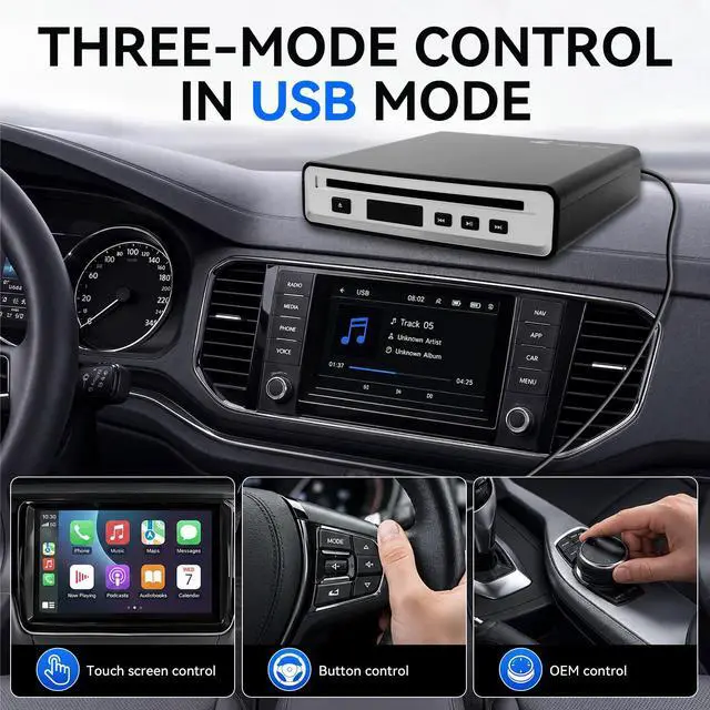 Alt view image 5 of 7 - Portable External Bluetooth CD Player for Car | Supports Type-C/USB Connections | Compatible Laptop, MacBook,TV, Bluetooth Speaker Android 4.4 and Above Navigation | High-Fidelity Sound Quality