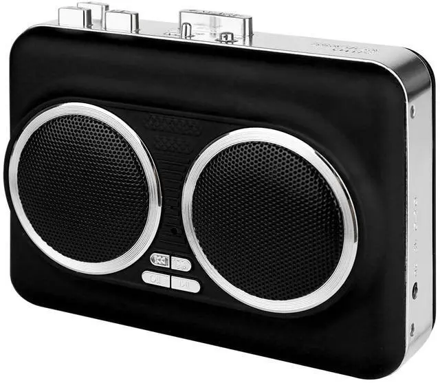 Main image of Cassette to MP3 Converter USB, Tape Player with Recording, Black | Cassette to MP3 via USB recording; Built-in speaker & headphone jack; No PC needed; 4.5x1.5x3.5in; For home, car & office