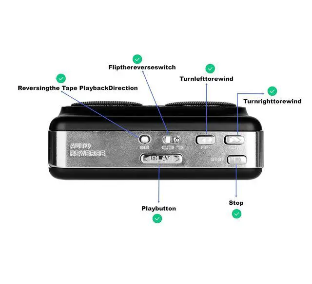 Alt view image 3 of 7 - Cassette to MP3 Converter USB, Tape Player with Recording, Black | Cassette to MP3 via USB recording; Built-in speaker & headphone jack; No PC needed; 4.5x1.5x3.5in; For home, car & office