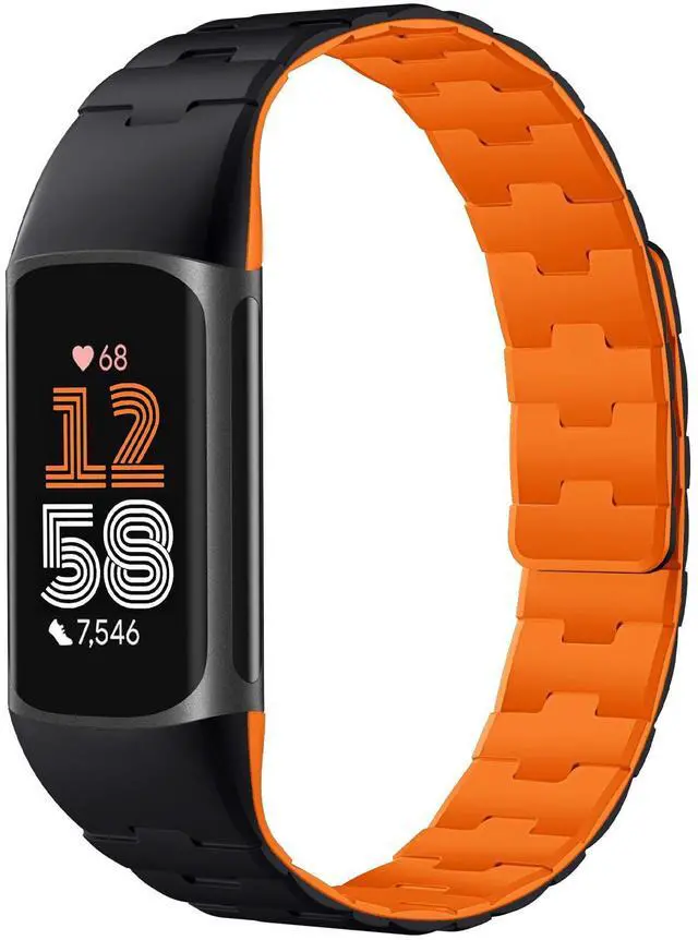 Main image of Magnetic Watch Band Compatible with Fitbit Charge 6/5 Bands | Magnetic Closure with No Pin, One-handed Snap-on, Skin-friendly All-day Wear at Work or Gym, for Charge 6/5 Fitness Tracker